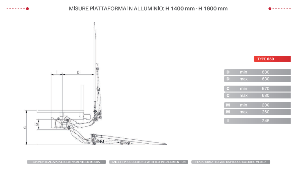 sponda a battuta per furgone originale alo 750